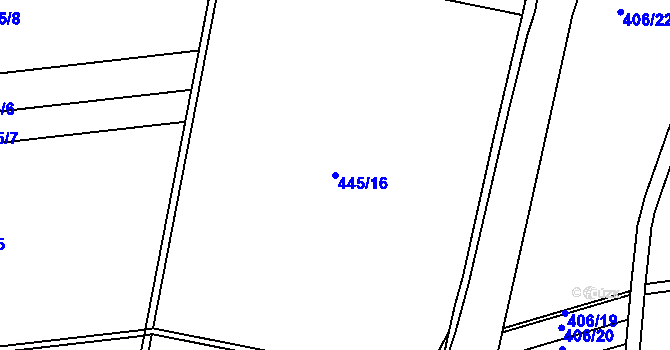 Parcela st. 445/16 v KÚ Štarnov, Katastrální mapa