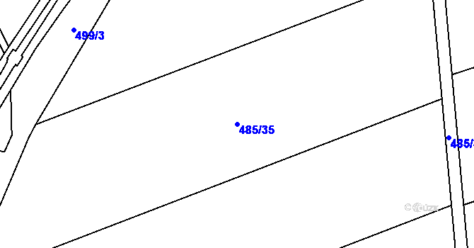 Parcela st. 485/35 v KÚ Štarnov, Katastrální mapa