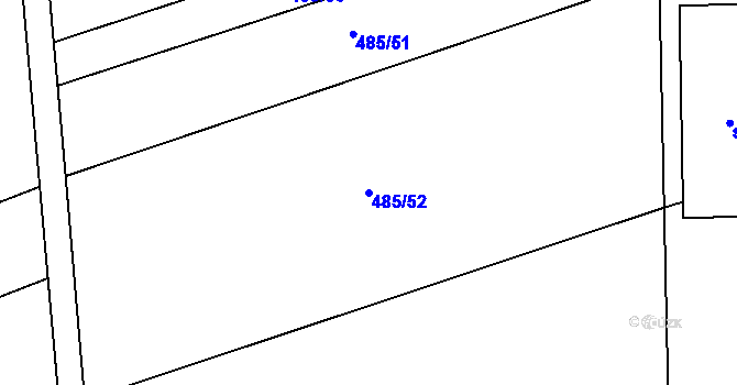 Parcela st. 485/52 v KÚ Štarnov, Katastrální mapa