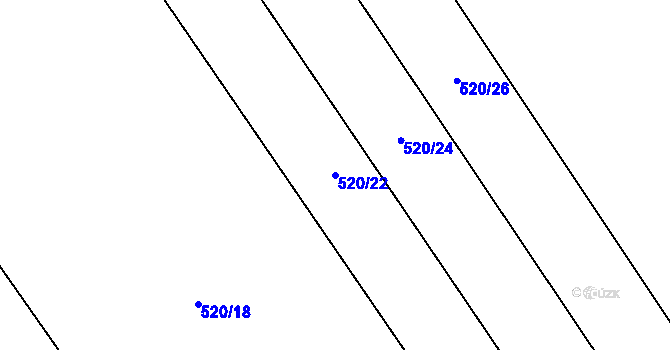 Parcela st. 520/22 v KÚ Štarnov, Katastrální mapa