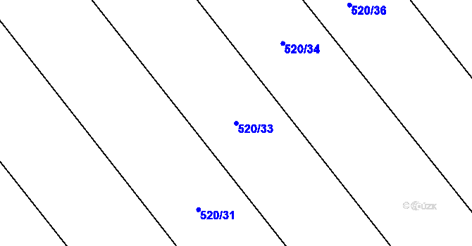 Parcela st. 520/33 v KÚ Štarnov, Katastrální mapa