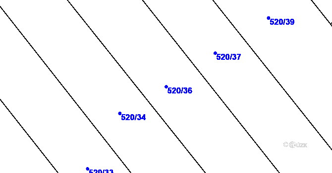 Parcela st. 520/36 v KÚ Štarnov, Katastrální mapa