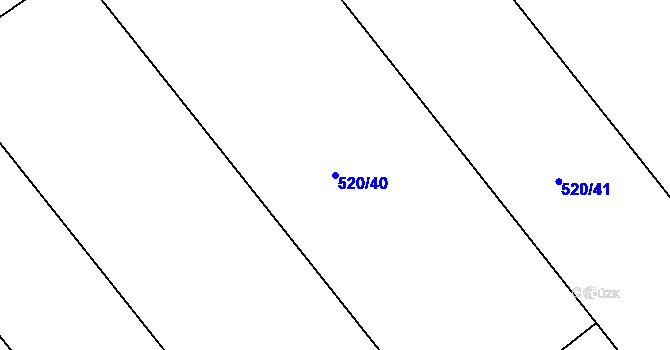 Parcela st. 520/40 v KÚ Štarnov, Katastrální mapa