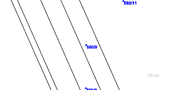Parcela st. 580/9 v KÚ Štarnov, Katastrální mapa