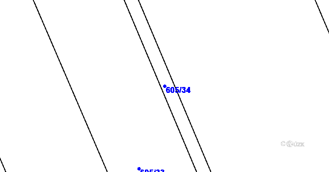 Parcela st. 605/34 v KÚ Štarnov, Katastrální mapa