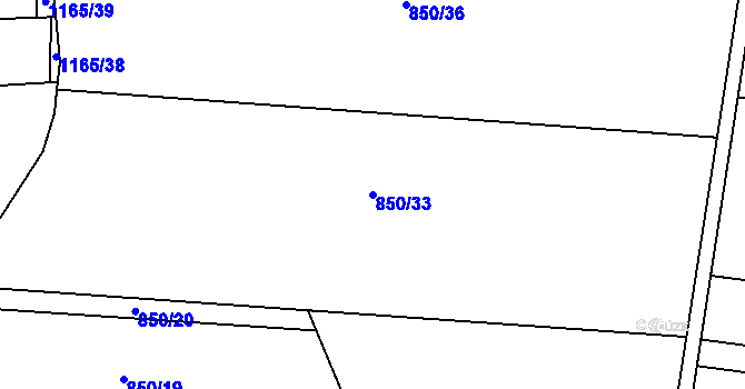 Parcela st. 850/33 v KÚ Štarnov, Katastrální mapa