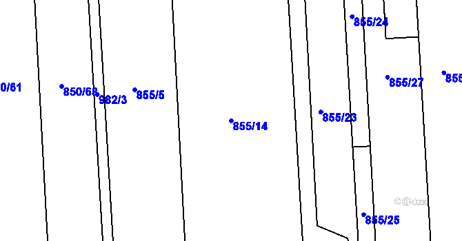 Parcela st. 855/14 v KÚ Štarnov, Katastrální mapa