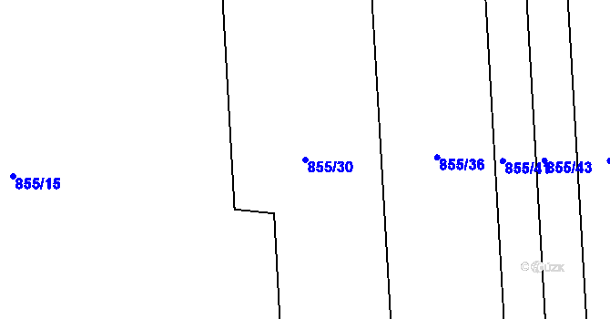 Parcela st. 855/30 v KÚ Štarnov, Katastrální mapa