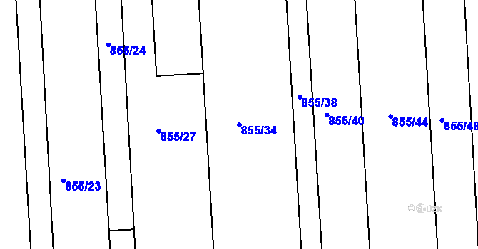 Parcela st. 855/34 v KÚ Štarnov, Katastrální mapa