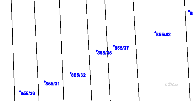 Parcela st. 855/35 v KÚ Štarnov, Katastrální mapa