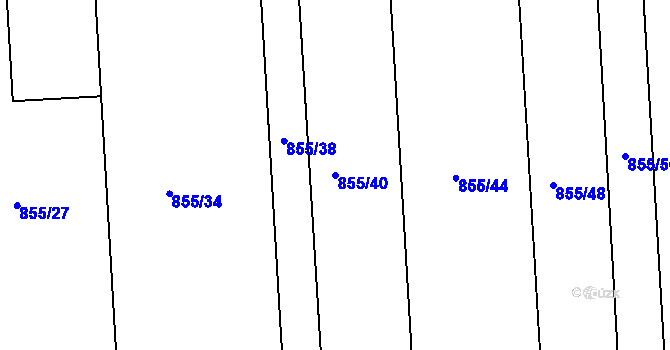 Parcela st. 855/40 v KÚ Štarnov, Katastrální mapa