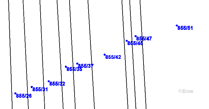 Parcela st. 855/42 v KÚ Štarnov, Katastrální mapa