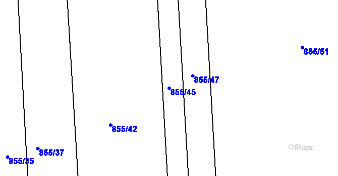 Parcela st. 855/45 v KÚ Štarnov, Katastrální mapa