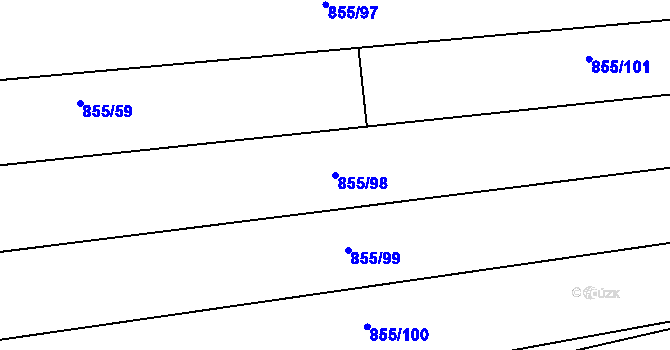 Parcela st. 855/98 v KÚ Štarnov, Katastrální mapa