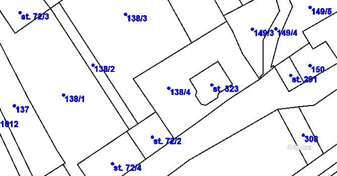Parcela st. 138/4 v KÚ Štarnov, Katastrální mapa