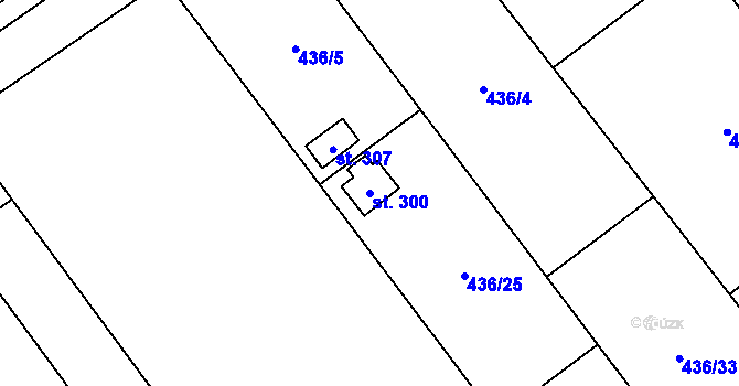 Parcela st. 300 v KÚ Štarnov, Katastrální mapa