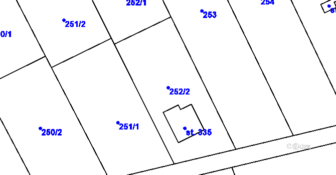 Parcela st. 252/2 v KÚ Štarnov, Katastrální mapa