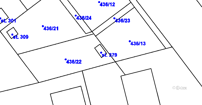 Parcela st. 379 v KÚ Štarnov, Katastrální mapa