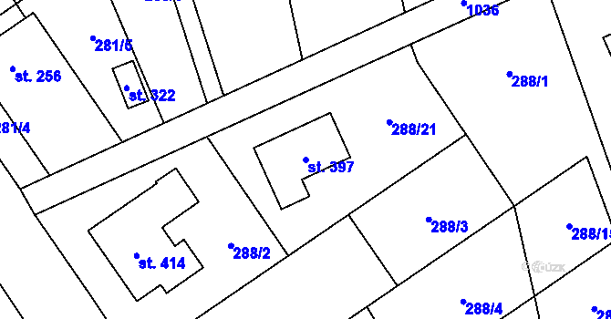 Parcela st. 397 v KÚ Štarnov, Katastrální mapa