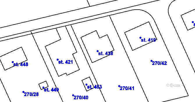 Parcela st. 438 v KÚ Štarnov, Katastrální mapa