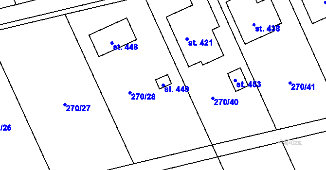 Parcela st. 449 v KÚ Štarnov, Katastrální mapa
