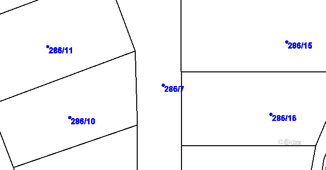 Parcela st. 286/7 v KÚ Štarnov, Katastrální mapa