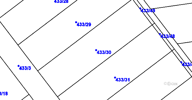 Parcela st. 433/30 v KÚ Štarnov, Katastrální mapa