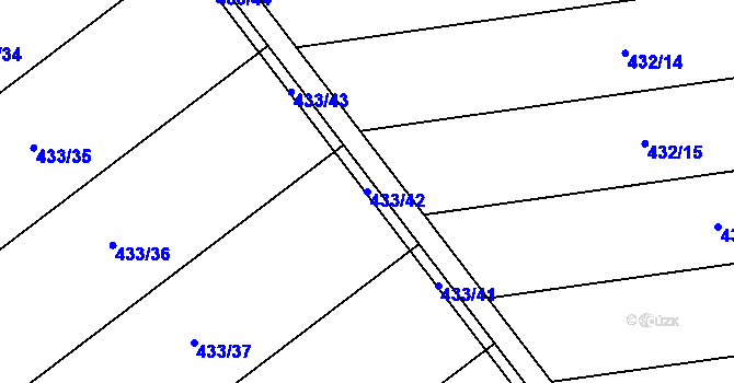Parcela st. 433/42 v KÚ Štarnov, Katastrální mapa