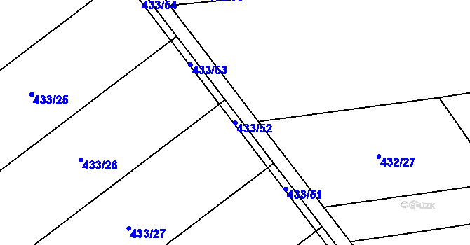Parcela st. 433/52 v KÚ Štarnov, Katastrální mapa