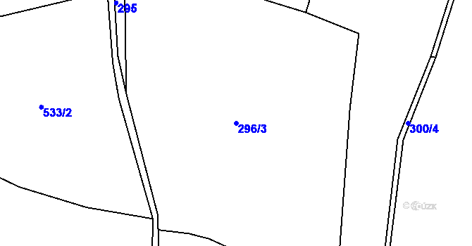 Parcela st. 296/3 v KÚ Lažany u Štědré, Katastrální mapa