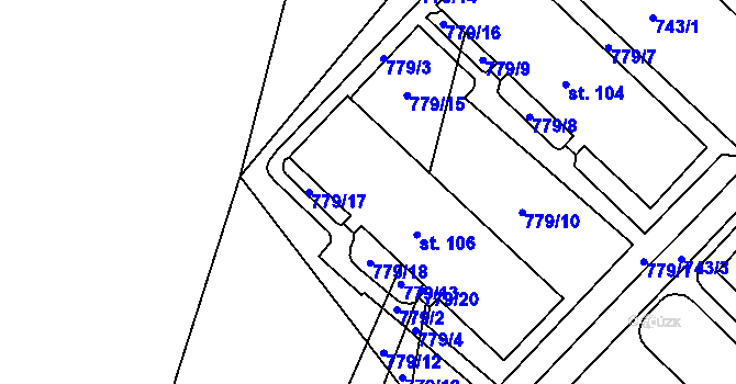 Parcela st. 106 v KÚ Štědrá, Katastrální mapa