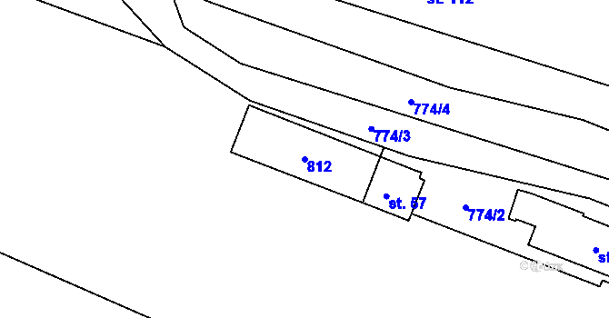 Parcela st. 812 v KÚ Štědrá, Katastrální mapa