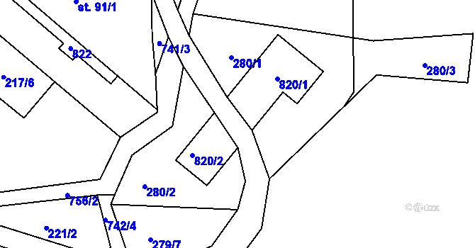 Parcela st. 92 v KÚ Štědrákova Lhota, Katastrální mapa