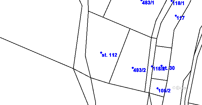 Parcela st. 112 v KÚ Štědrákova Lhota, Katastrální mapa