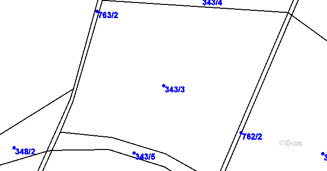 Parcela st. 343/3 v KÚ Štědrákova Lhota, Katastrální mapa