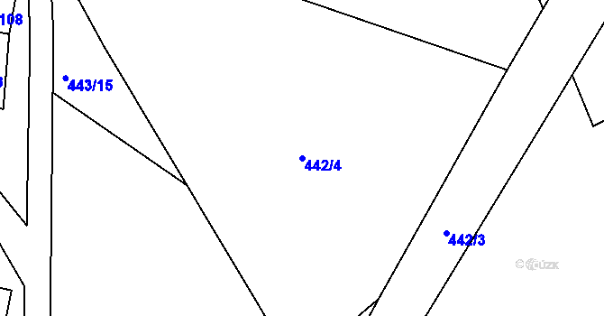 Parcela st. 442/4 v KÚ Štědrákova Lhota, Katastrální mapa