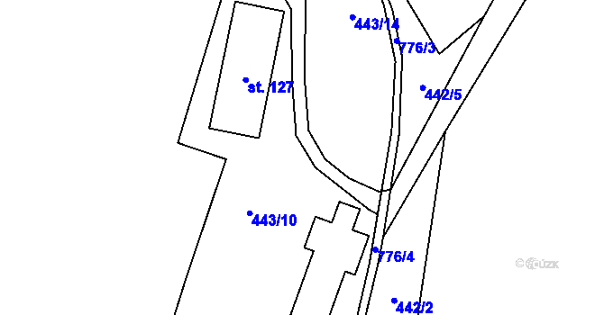 Parcela st. 443/10 v KÚ Štědrákova Lhota, Katastrální mapa