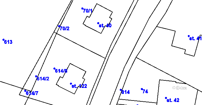 Parcela st. 614/6 v KÚ Štědrákova Lhota, Katastrální mapa