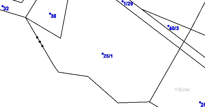 Parcela st. 25/1 v KÚ Lačnov u Lysic, Katastrální mapa