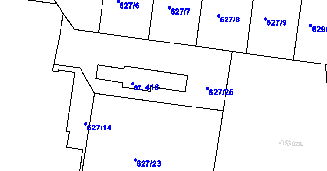 Parcela st. 419 v KÚ Štěchovice u Prahy, Katastrální mapa
