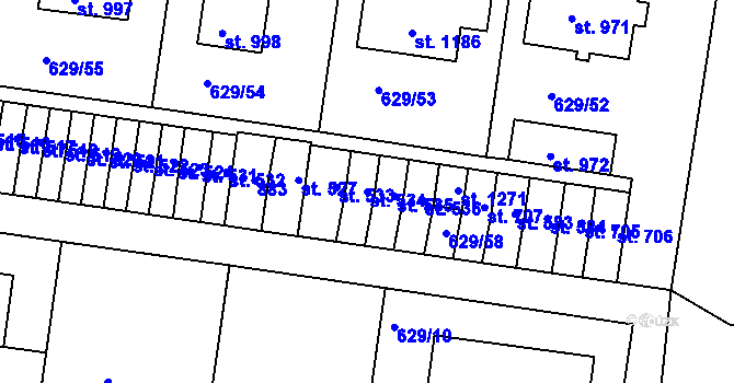 Parcela st. 534 v KÚ Štěchovice u Prahy, Katastrální mapa