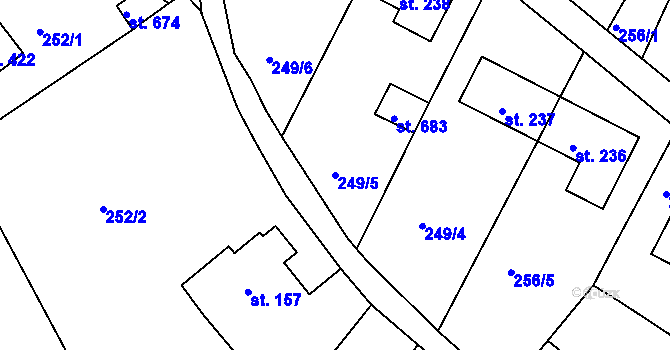 Parcela st. 249/5 v KÚ Štěchovice u Prahy, Katastrální mapa