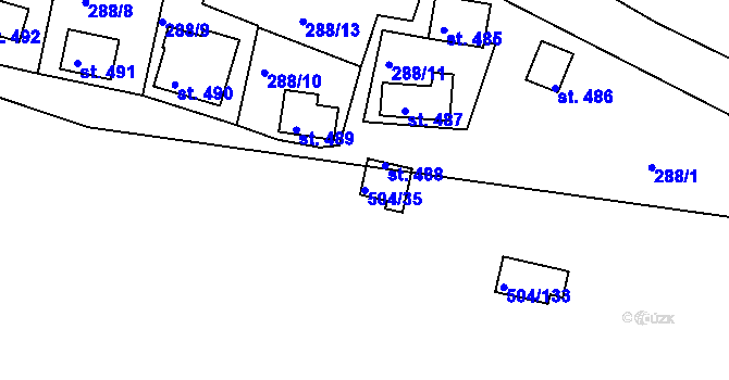Parcela st. 504/35 v KÚ Štěchovice u Prahy, Katastrální mapa