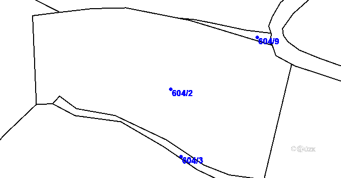 Parcela st. 604/2 v KÚ Štěchovice u Prahy, Katastrální mapa