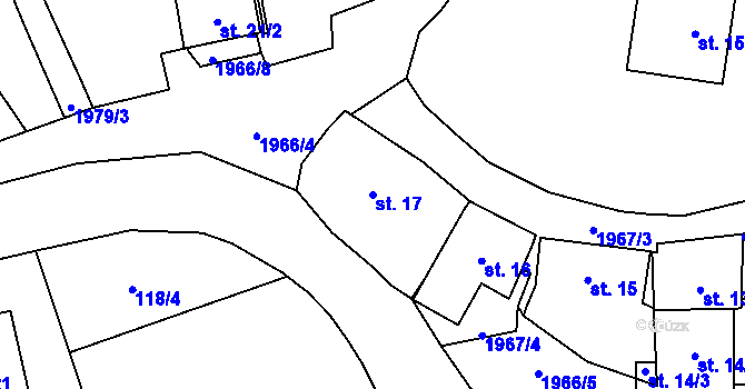 Parcela st. 17 v KÚ Štěchovice, Katastrální mapa