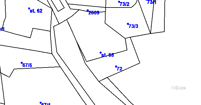 Parcela st. 65 v KÚ Štěchovice, Katastrální mapa