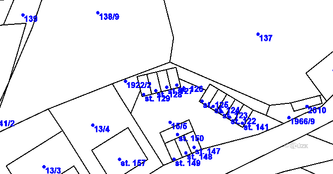 Parcela st. 127 v KÚ Štěchovice, Katastrální mapa