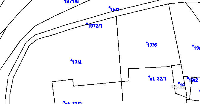Parcela st. 17 v KÚ Štěchovice, Katastrální mapa