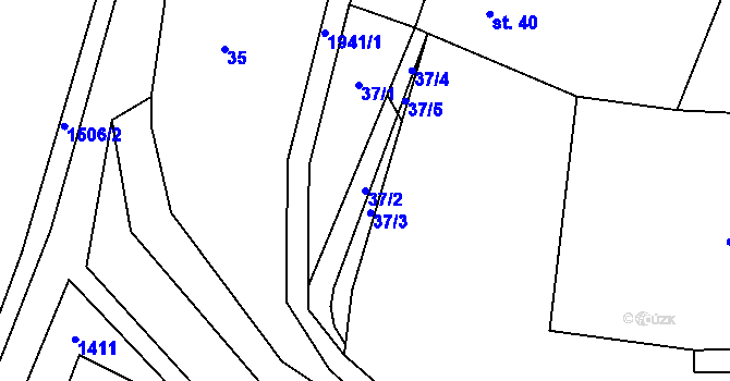 Parcela st. 37/2 v KÚ Štěchovice, Katastrální mapa