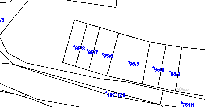 Parcela st. 95/6 v KÚ Štěchovice, Katastrální mapa